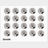 Zilveren Sable Duitse Herder Cartoon Hond Hoofd Ronde Sticker (Vel)