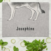 Zilveren Sable Duitse Herder Hond en aangepaste na Theedoek (Gevouwen)