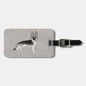 Zilveren Sable Duitse Herder Hond en aangepaste te Bagagelabel (Voorkant horizontaal)