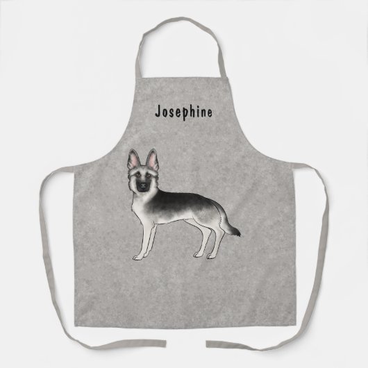 Zilveren Sable Duitse Herder Hond en aangepaste te Schort (Voorkant)