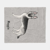 Zilveren Sable Duitse Herder Hond Met Aangepaste T Fleece Deken (Voorkant (Horizontaal))