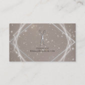 Zilveren Schaar Geometrische Glow Hair Stylist Visitekaartje (Achterkant)