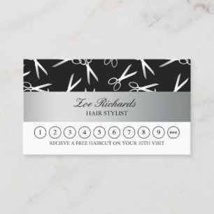 zilveren schaar Hair Stylist Loyalty Punch Kaart