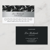 zilveren schaar | Hair Stylist Loyalty Punch Kaart (Voorkant / Achterkant)