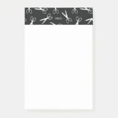 zilveren schaar | kapper | Aangepast monogram Post-it® Notes (Voorkant)