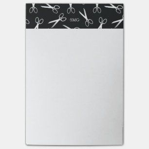 zilveren schaar   kapper   Aangepast monogram Post-it® Notes