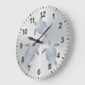 Zilveren schildpadden Kust Moderne Cijfers Grote Klok (Hoek)