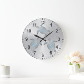 Zilveren schildpadden Kust Moderne Cijfers Grote Klok (Huis)