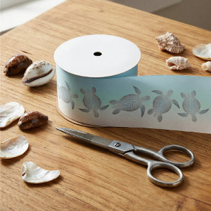 Zilveren Schildpadden Turquoise Maritiem Nautisch Lint