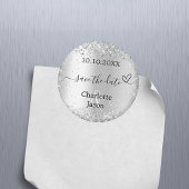 Zilveren script hart boho bruiloft Save the Date Magneet