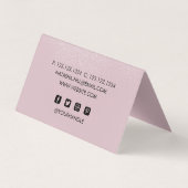 Zilveren Shimmer Dust en Roze Gevouwen Visitekaartjes (Achterkant)