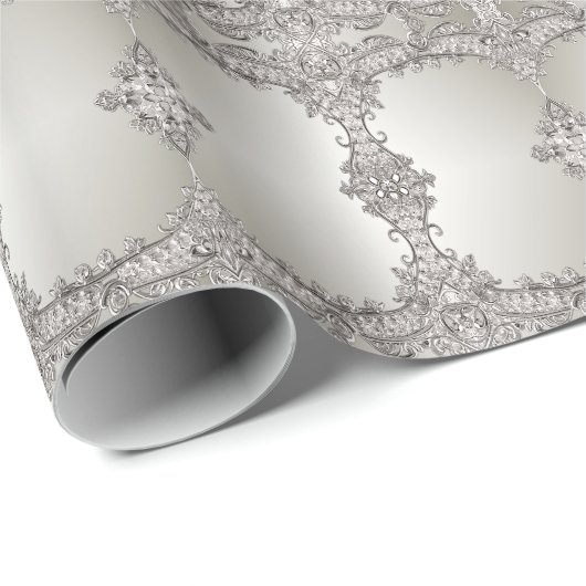 Zilveren Sieraard Modern Inpakpapier (Rol Hoek)