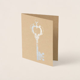 Zilveren sleutel folie kaarten