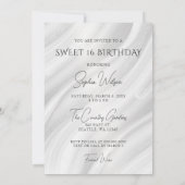 Zilveren Smaragdgroene Glitterjurk Sweet 16 Kaart (Achterkant)