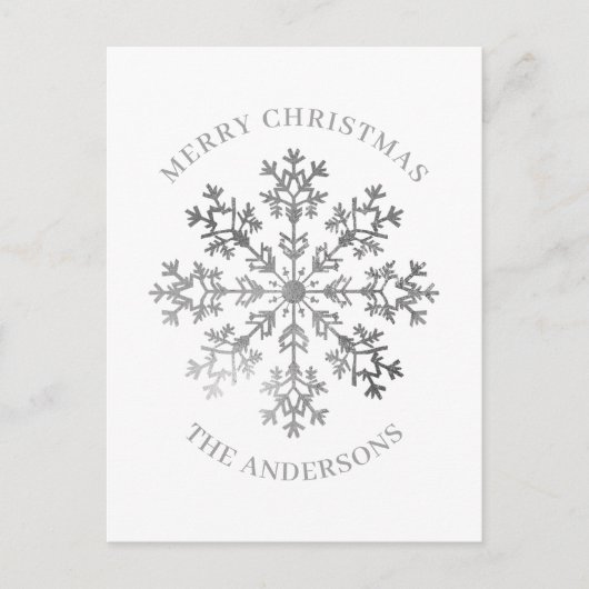 Zilveren sneeuwvlok Kerstmis Briefkaart (Voorkant)