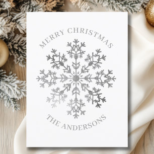 Zilveren sneeuwvlok Kerstmis Briefkaart