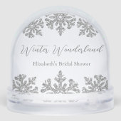 Zilveren Sneeuwvlok Winter Bruidsfeest Sneeuwbol (Achterkant)
