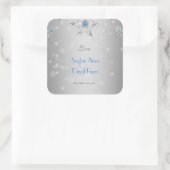 Zilveren Sneeuwvlokken Kristallen Zilveren Parels Vierkante Sticker (Tas)