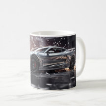 Zilveren snelle sportauto die drift