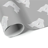 Zilveren Sparkle Letter A Cadeaupapier (Rol Hoek)