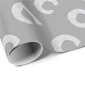 Zilveren Sparkle Letter C Cadeaupapier (Rol Hoek)
