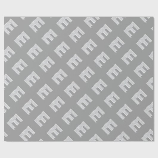 Zilveren Sparkle Letter E Cadeaupapier (Vlak)