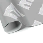 Zilveren Sparkle Letter E Cadeaupapier (Rol Hoek)