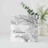 Zilveren Sparkle Winter Kerstfeest Kaart (Staand voorkant)