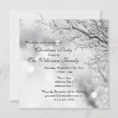 Zilveren Sparkle Winter Kerstfeest Kaart (Achterkant)