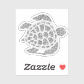 Zilveren Sparkly Turtle Sticker (Vel)