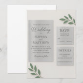 Zilveren Spiegel Acrylaat Trouw Uitnodiging Set me (Voorkant / Achterkant)