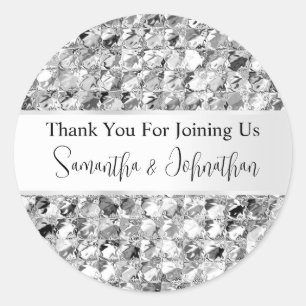 Zilveren sprankelende faux folie aluminium glam me ronde sticker