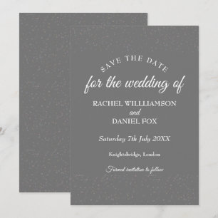 Zilveren Stardust Confetti Save the Date Kaart