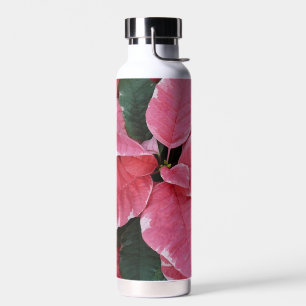 Zilveren Ster Marmer Poinsettia's Roze Vakantie Bl Waterfles