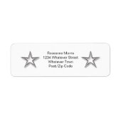 Zilveren ster retour adreslabel etiket (Voorkant)