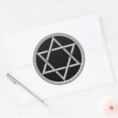 Zilveren ster van David Ronde Sticker (Envelop)