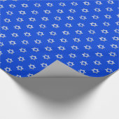 Zilveren ster van David Royal Blue Cadeaupapier (Hoek)