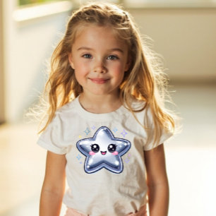 Zilveren Ster Y2K Glans Kinder T-shirt
