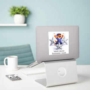 Zilveren sterren, fantastisch werk vinyl sticker p