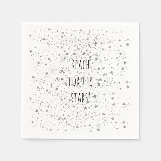 Zilveren sterren gepersonaliseerd servetten (Voorkant)