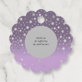 zilveren sterren met handgemaakt liefdesmonogram bedankjes labels (Achterkant)