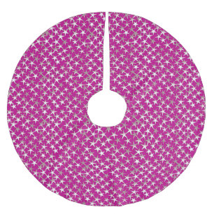 Zilveren sterren op een paars amethyst kerstboom rok