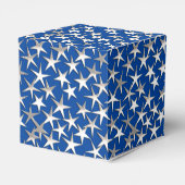 Zilveren sterren op kobalt blauw bedankdoosjes (Achterkant)
