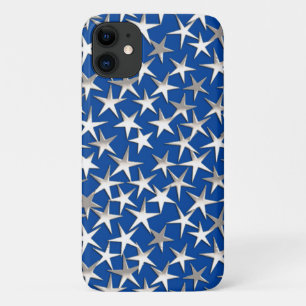 Zilveren sterren op kobalt blauw iPhone 11 hoesje