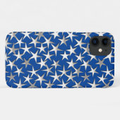 Zilveren sterren op kobalt blauw Case-Mate iPhone case (Achterkant (horizontaal))