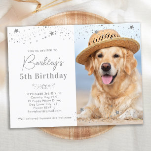 Zilveren sterren Persoonlijke foto's foto's gepers Uitnodiging Briefkaart