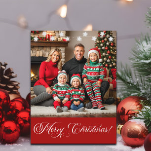 Zilveren Sterren Speciale Kerst Familie Foto Feestdagenkaart