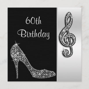 Zilveren Stiletto & Treble Cleft 60e verjaardag Kaart