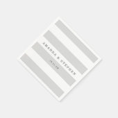 Zilveren strepen bruiloft servetten (Hoek)