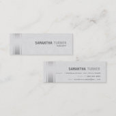 Zilveren Strepen Wit Leder Professioneel Custom Mini Visitekaartje (Voorkant / Achterkant)